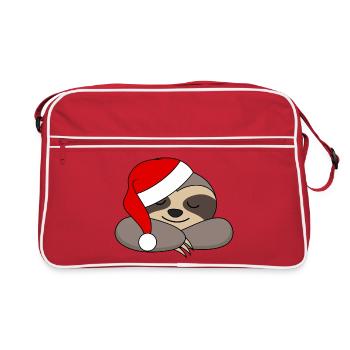 Paresseux Santa Hat Santa Santa Claus XMas - Sac Retro - rouge/blanc - Devant