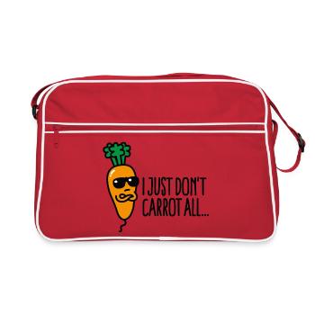 I just don't carrot all Funny vegan word game - Retro Bag - red/white - Front