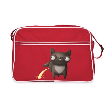Pinkelnder Hund Lustiges Tier Design - Sac Retro - rouge/blanc - Devant