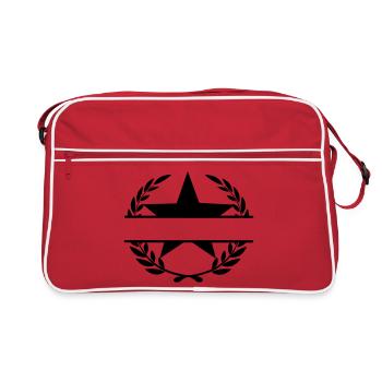Étoile monogramme couronne de laurier - Sac Retro - rouge/blanc - Devant