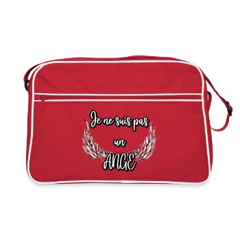 Je ne suis pas un Ange — Ailes blanches - Sac Retro - rouge/blanc - Devant
