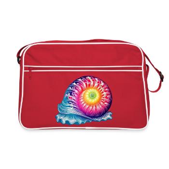 Artful colorful snail in bright colors - Retro Bag - red/white - Front