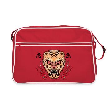 Illustration du masque Tiger Oni - Sac Retro - rouge/blanc - Devant