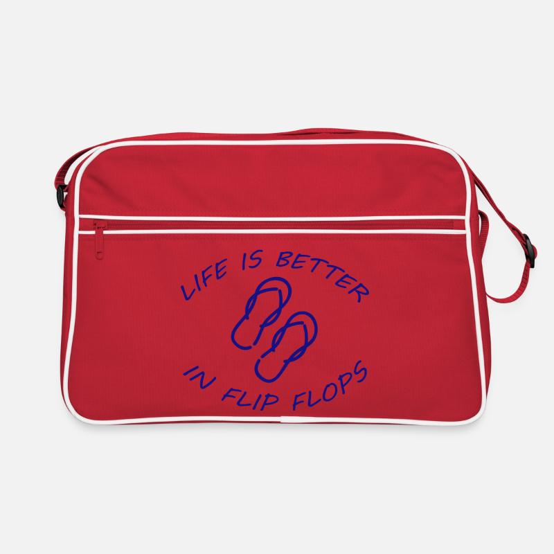 LIFE IS BETTER IN FLIP FLOPS Retro Tasche