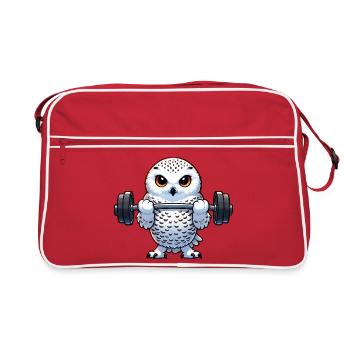 hibou harfang des neiges entraînement entraînement physique - Sac Retro - rouge/blanc - Devant