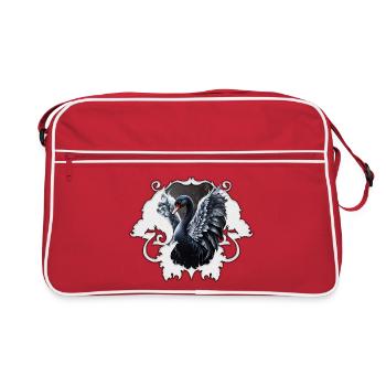 À l’ombre de l’élégance : un cygne noir. - Sac Retro - rouge/blanc - Devant