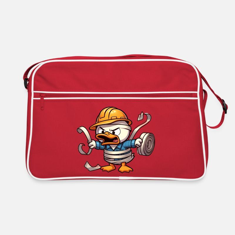 Ducks Construction Worker: Humor in Construction Site Style Retro Bag