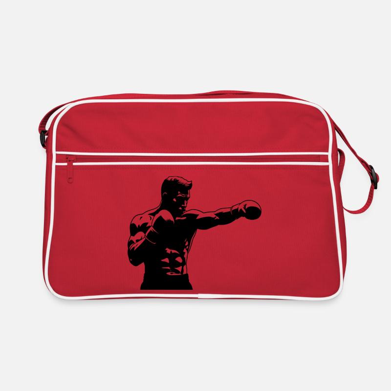 Boxer mit Faustschlag Retro Tasche