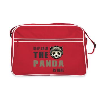 Tactical Panda – Keep Calm - Retro Bag - red/white - Front