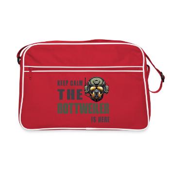 Rottweiler – Keep Calm Design - Retro Bag - red/white - Front
