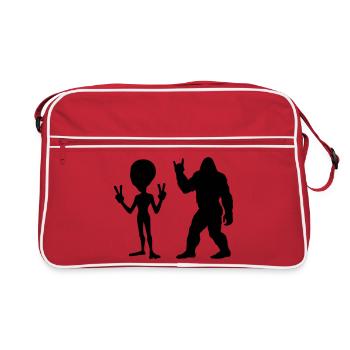 Défilé de silhouettes familiales - Sac Retro - rouge/blanc - Devant