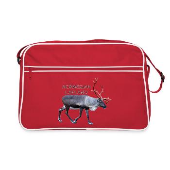 Lapland moose in Nordic Style - Retro Bag - red/white - Front