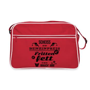 Prix de l’essence de merde - J’ai besoin de graisse pour frites - Sac Retro - rouge/blanc - Devant