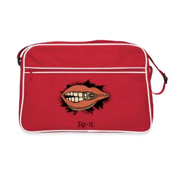 Zip it – cheeky statement in a pop art look - Retro Bag - red/white - Front
