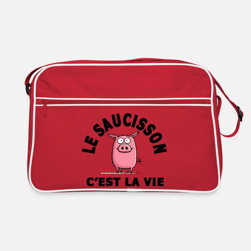 le saucisson c'est la vie humour Sac Retro
