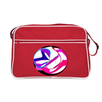 Neon Swirl Abstract - Retro Bag - red/white - Front