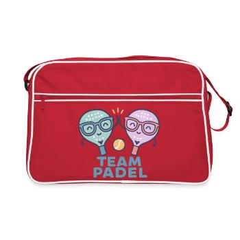Duell Padel Freundliche Maskottchen Bunt - Retro Tasche - Rot/Weiß - Vorne