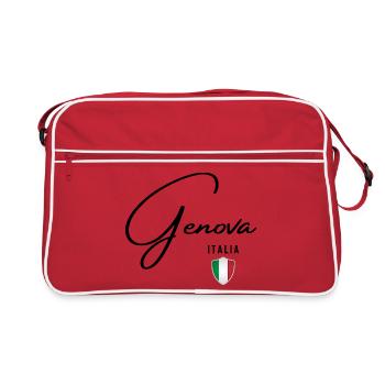 Design élégant Gênes, Gênes Italie - Sac Retro - rouge/blanc - Devant