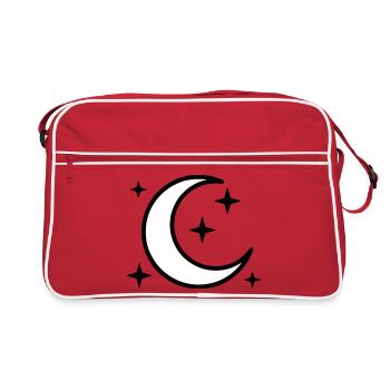 Crescent Moon & Stars | Magic Night - Retro Bag - red/white - Front