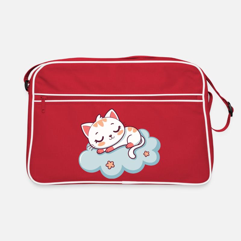 Sleeping Kitten on Soft Cloud Retro Bag