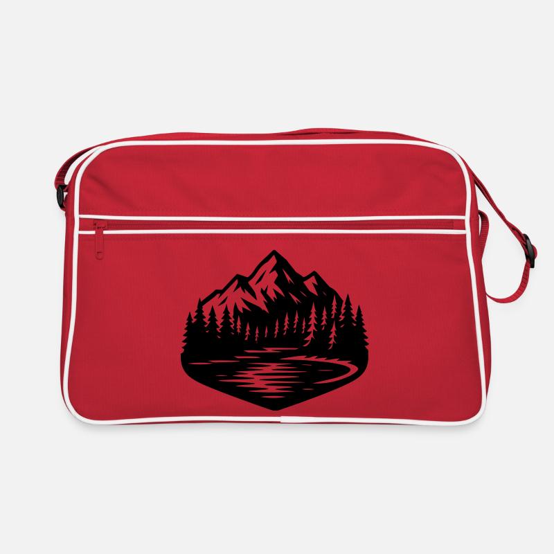 Paysage de montagnes Forêt Sac Retro