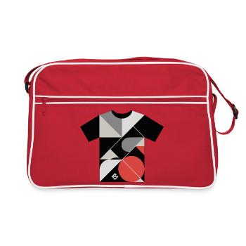 Geometric Mosaic: Red Circle Blocks - Retro Bag - red/white - Front