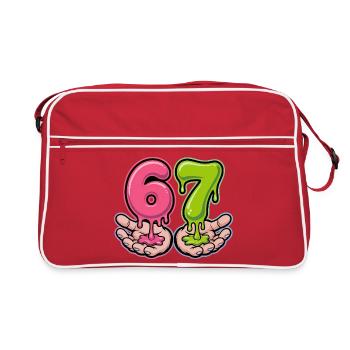 67 - T-shirt Funny Six Seven - Sac Retro - rouge/blanc - Devant
