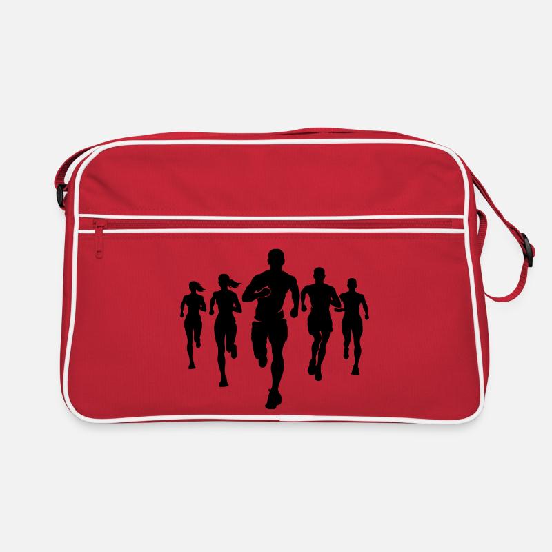 Marathonläufer Team Silhouette Marathon Retro Tasche