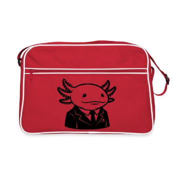Axolotl en costume – Design Business Tier - Sac Retro - rouge/blanc - Devant