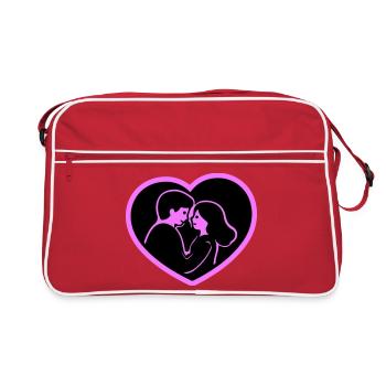 Couple amoureux - Sac Retro - rouge/blanc - Devant