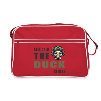 Stay calm, the duck is here - Retro Bag - red/white - Front