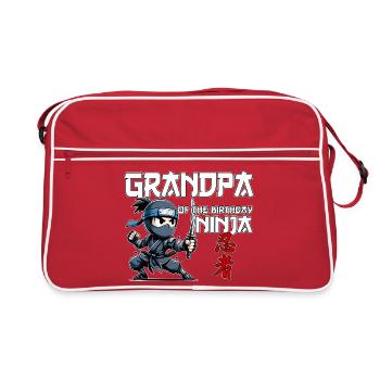 Grand-père du ninja d’anniversaire Compleanno Drôle - Sac Retro - rouge/blanc - Devant