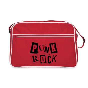 punk-01Punk Rock – Musique rebelle & Alternative - Sac Retro - rouge/blanc - Devant