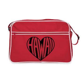 Hawaï, Hawaï au cœur de la faute de frappe - Sac Retro - rouge/blanc - Devant