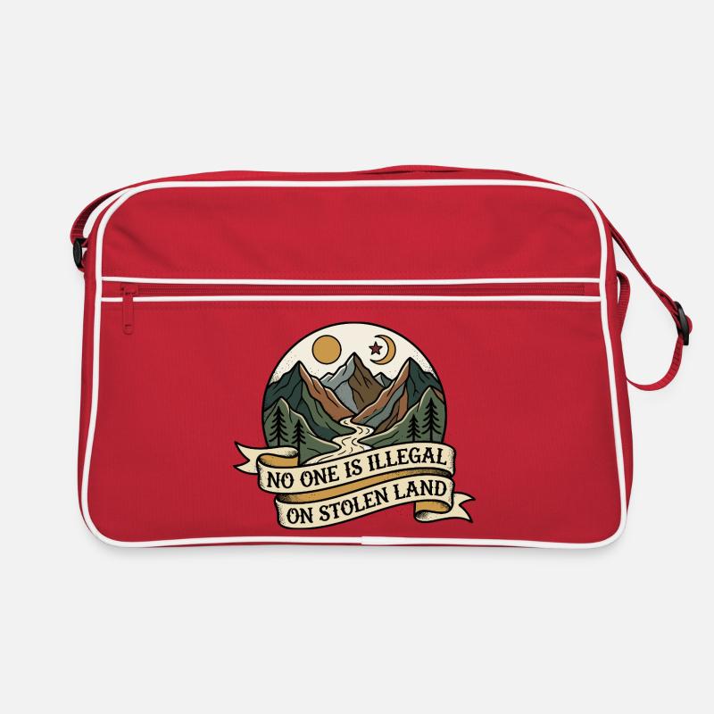 Niemand ist illegal auf gestohlenem Land Retro Tasche