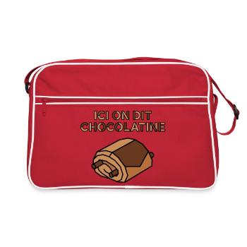 Ici on dit chocolatine viennoiserie Sud-Ouest - Sac Retro - rouge/blanc - Devant