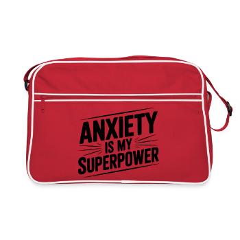 Angst ist meine Superkraft - Retro Tasche - Rot/Weiß - Vorne