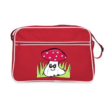 Champignon clin d’œil avec chapeau rouge - Sac Retro - rouge/blanc - Devant