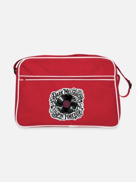 Dunkle Melodien drehen sich ewig - Retro Tasche - Rot/Weiß - Vorne