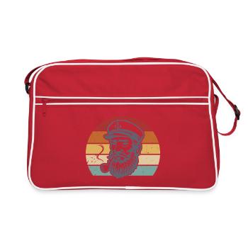 Captain Retro Boater Seafarer Sailor - Retro Bag - red/white - Front