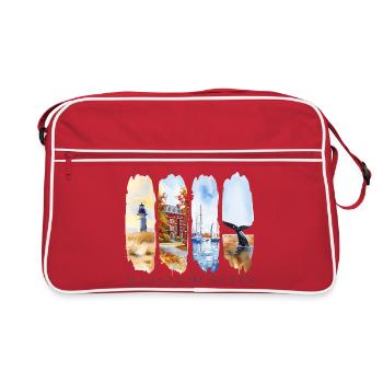 Massachusetts Vacation Travel – History & Sea - Retro Bag - red/white - Front