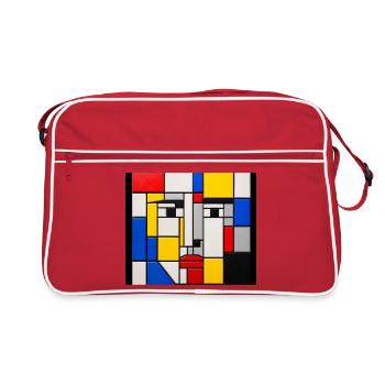 Mondrian Face Mosaic - Retro Bag - red/white - Front