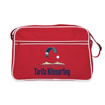 Tarifa Kitesurfing Logo Am Strand - Retro Tasche - Rot/Weiß - Vorne