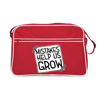 Mistakes Help Us Grow Funny Motivational Growth - Retro Bag - red/white - Front