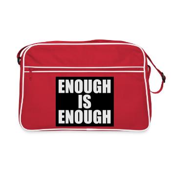 Enough is Enough Sticker - Shirt - Hoodie - Cap - Retro Tasche - Rot/Weiß - Vorne