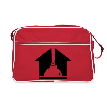 Plumber Plumber House Logo - Retro Bag - red/white - Front