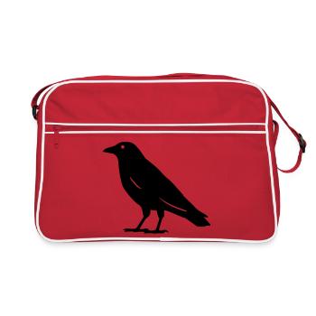 Krähe - Retro Tasche - Rot/Weiß - Vorne