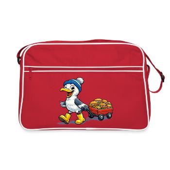 Seagull with handcart - Retro Bag - red/white - Front