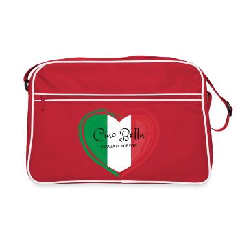 Ciao Bella Italian Heart - Retro Bag - red/white - Front