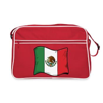 Illustration de bandes dessinées des drapeaux du Mexique - Sac Retro - rouge/blanc - Devant